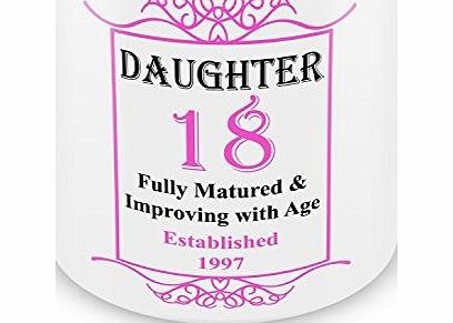 GIFT MUGS DAUGHTER 18th Birthday Established 1997 Year Mug - Pink