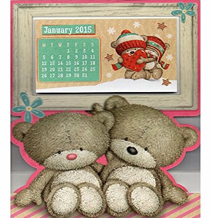 2015 Cute Bear Hugs Desk Calendar Tear Rip Off with Free Pocket Calendar Christmas Gift