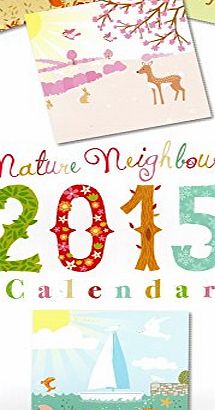 Gift Wishes 2015 Nature Neighbours Illustrated Animals Birds Scenery Landscapes Tall Slim Wall Calendar with Free Pocket Calendar Christmas Gift