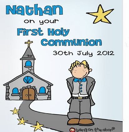 GiftRush First Holy Communion Boys Card Christening, Religious, Naming Christmas, Gift, Idea Cards, idea Personalised