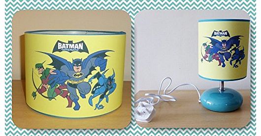 Gifts & Pressies BATMAN BRAVE & THE BOLD - BEDSIDE LAMP WITH SHADE & CEILING LAMPSHADE SET - BOYS BEDROOM