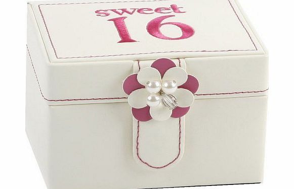 Gifts Sweet 16th Birthday Cream Leatherette Mini Jewellery Box
