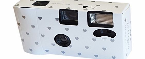 Gifts To Remember White amp; Silver Love Heart Disposable Camera - Y0098