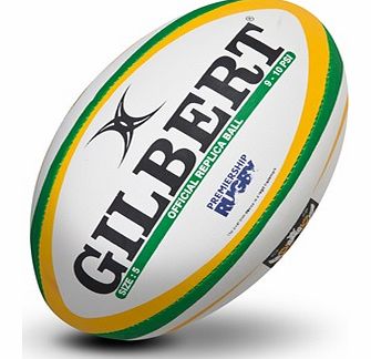 Gilbert Replica Rugby Ball - Green/Navy - Size 5