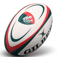 Gilbert Leicester Tigers Rugby Ball - Green/Red