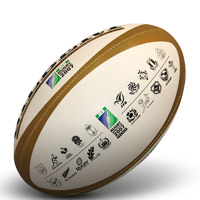 Gilbert Rugby World Cup Emblem Rugby Ball - Size