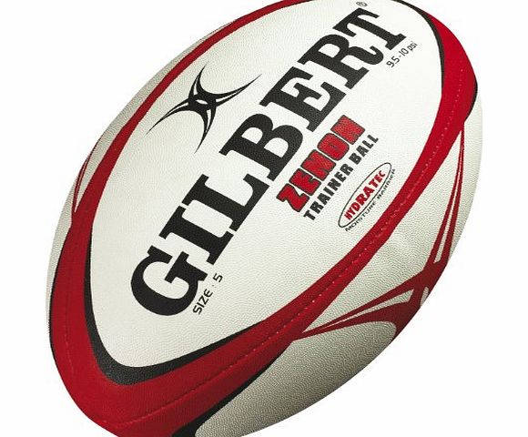 Gilbert Zenon Rugby Training Ball - Red/Black, Size 5