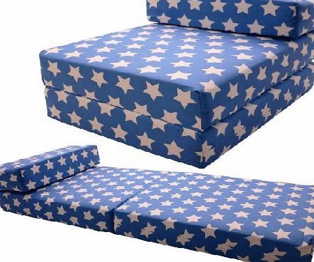 Gilda  Single CHAIRBED - BLUE STARS COTTON Fold Out Chair bed Guest Z Sofa bed Futon folding Mattress