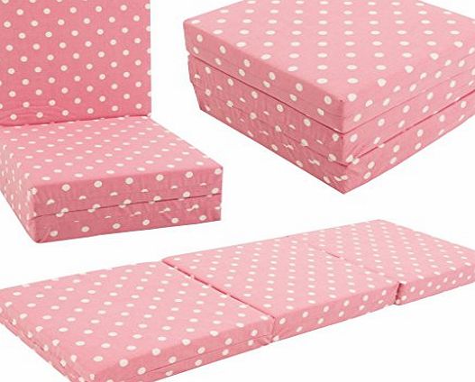PINK SPOTS Kids Folding Chair Bed Futon Guest Z bed Childrens Chairbed
