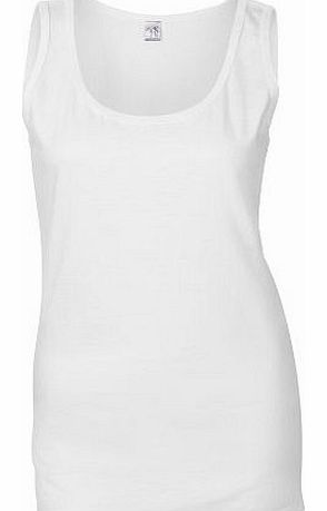 GILDAN  Ladies Soft Style Tank Top Vest (M) (White)