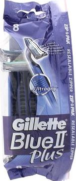 Gillette, 2041[^]10087105 Blue II Plus 8 Disposable Razors 10087105