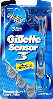 Gillette, 2041[^]10028721 Sensor 3 Disposable Razors - 4 Pack