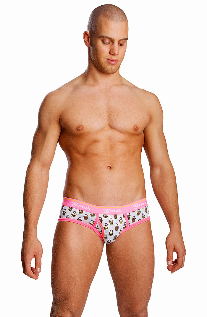 Pink Monkey Business Low Rise Brief by Ginch Gonch