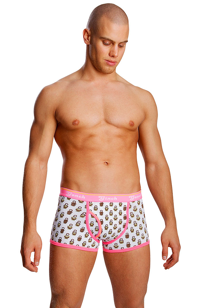 Pink Monkey Business Sports Shorts by Ginch Gonch