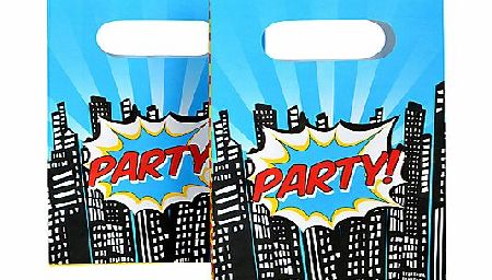 Ginger Ray Pop Art Superhero Party Bags, Pack of 8