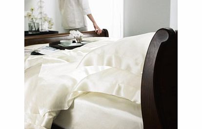 Gingerlily Pure Silk Bedlinen Ivory Fitted Sheets Double