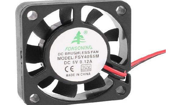 Gino 40mm x 10mm 0.12A 2Pin 5V DC Brushless Sleeve Bearing Cooling Fan