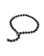 Black Onyx Pearl Strand Lariat Necklace