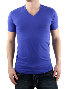 Gio Goi Glazed Blue Deepa V Neck T-Shirt