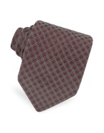 Giorgio Armani Checked Textured Wool and Silk Tie