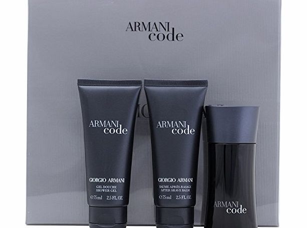 Code Pour Homme by Giorgio Armani Eau de Toilette Spray 50ml, Shower Gel 75ml & Aftershave Balm 75ml