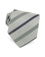 Ribbon Striped Jacquard Silk Tie