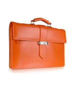 orange leather briefcase