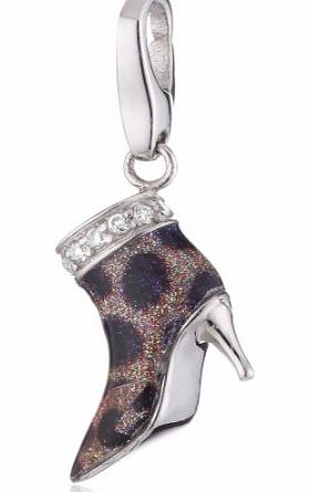 Giorgio Martello 390-808339 Ladies Ankle Boot Charm 925 Sterling Silver Brown