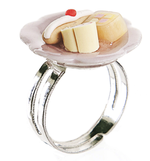 Tea Party Plate Of Cakes Ring from Girl From