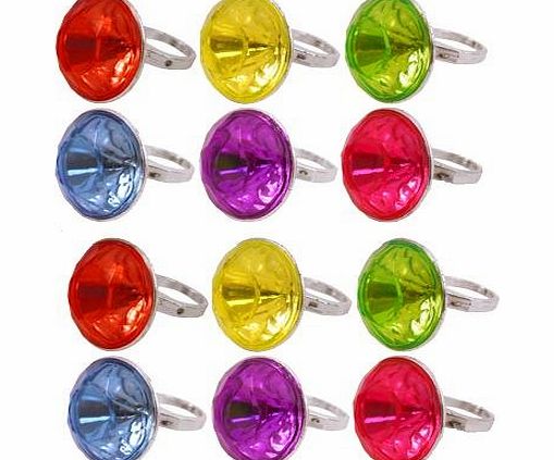Givenchy 12 x Girls Large Plastic Diamond Rings - Party Bag Fillers