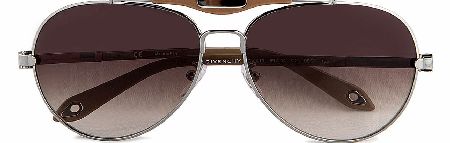 Givenchy Silver Aviator Sunglasses
