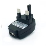 GIZMO-DEALS LUPO BLACK 3 PIN 1000mA USB Power Adapter Mains Charger UK wall plug for MP3 players, ipods, mobile 