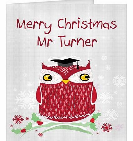 Christmas Owl Card. This is a great product that can be personalised to your requirements ( please see main discription for full details ) Ideal gifts and presents for weddings, Christenings, Birthday