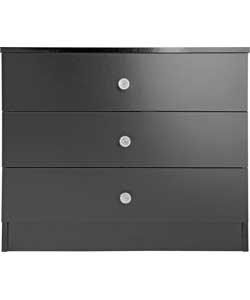 Glamour 3 Drawer Chest - Black