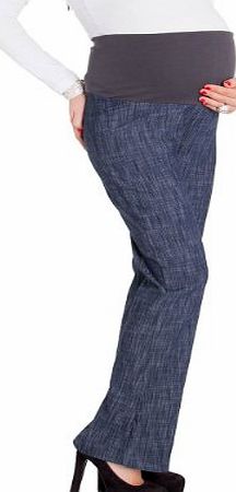 Flared Cut Over Bump Panel Trousers Pregnancy Maternity COTTON Pants XS-XXXL 794 (XL UK 14 EU 42, Black)