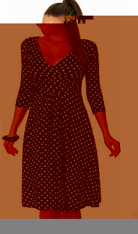 Glamour Empire Womens 3/4 Sleeve Circle Stretch Jersey Polka Dots Dress 017 (UK 14/16, Black (Large White Dots))