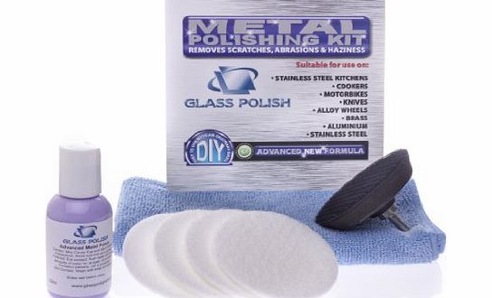 Glass Polish Metal and Stainless Steel Restoration Kit - to remove rust, haziness light scratches