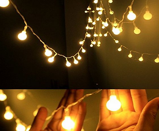 Gledto 4m/13 feet 40 Led Waterproof Globe String Lights Battery Fairy Starry Light for Bedroom, Home,Garden, Christmas, Wedding, Party (Warm White)