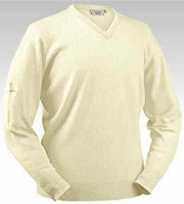 glenbrae Golf Lambswool Sweater Dark Cream