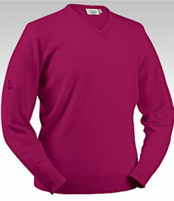 glenbrae Golf Lambswool Sweater Raspberry