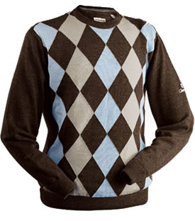glenbrae Golf Negal Lined Sweater Mocca Multi