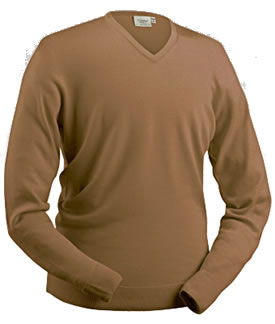 glenbrae Golf Sweater Fine Merino Camel