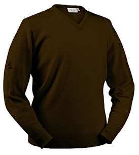 glenbrae Golf Sweater Spirol Lambswool Chocolate