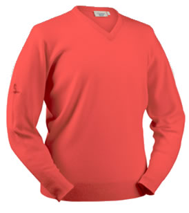 Glenbrae Golf Sweater Spirol Lambswool Coral