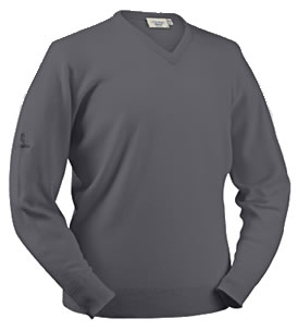 glenbrae Golf Sweater Spirol Lambswool Mid Grey