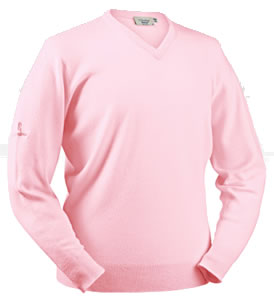 glenbrae Golf Sweater Spirol Lambswool Pink