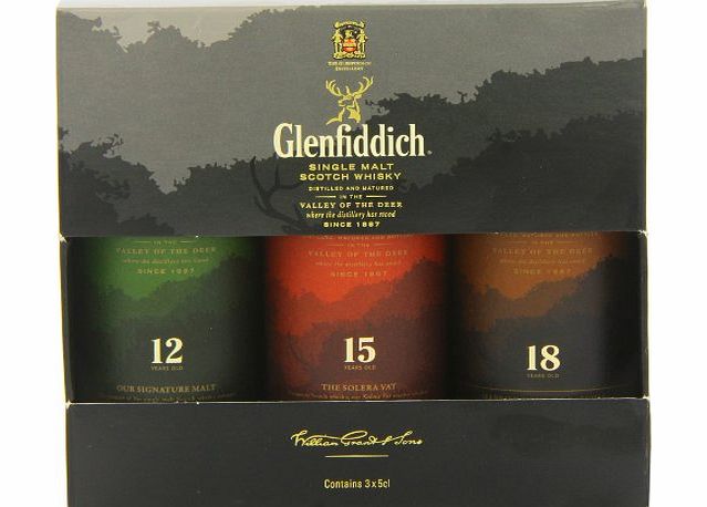 Glenfiddich 3 x 5cl Miniature Single Malt Whisky Gift Set