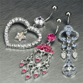 GLITTERING CHIC. . . surgical steel set of 3 crystal-set body bars