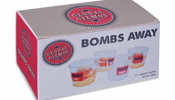 Benross Global Gizmos 51360 Bombs Away Cups with Shot Glasses Built-In Gift Set