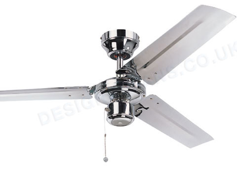 Global Kroma 48 inch chrome finish ceiling fan.